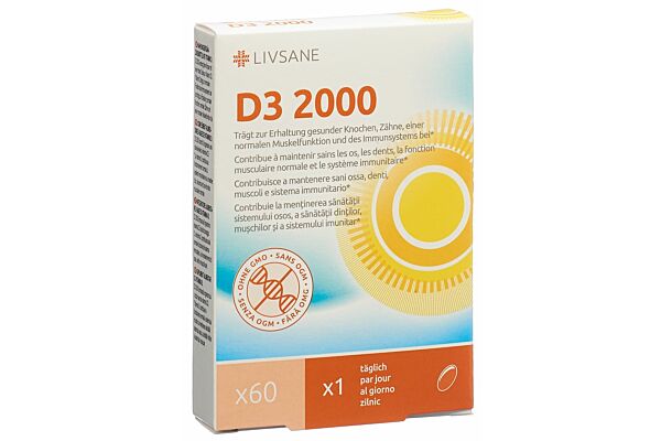 Livsane Vitamine D3 2000 softgelcapsules 60 pce