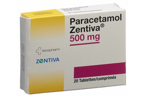Paracetamol Zentiva Tabl 500 mg 20 Stk