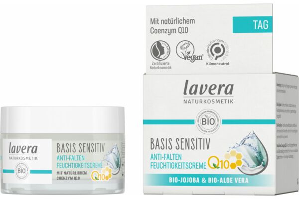 Lavera crème hydratante anti-rides Q10 basis sensitive 50 ml