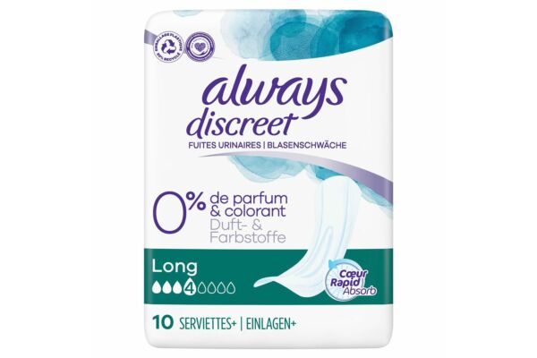 always Discreet Inkontinenz Long 0% 10 Stk