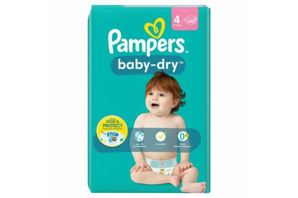 Pampers Baby Dry Gr4 9-14kg Maxi pack économique 45 pce