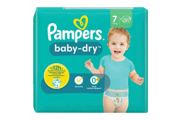 Pampers Baby Dry Gr7 15+kg Extra Large pack économique 31 pce