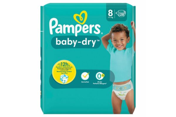 Pampers Baby Dry Gr8 17+kg Extra Large pack économique 28 pce
