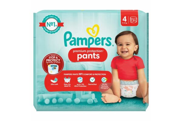 Pampers Premium Protection Pants Gr4 9-15kg Maxi pack économique 31 pce
