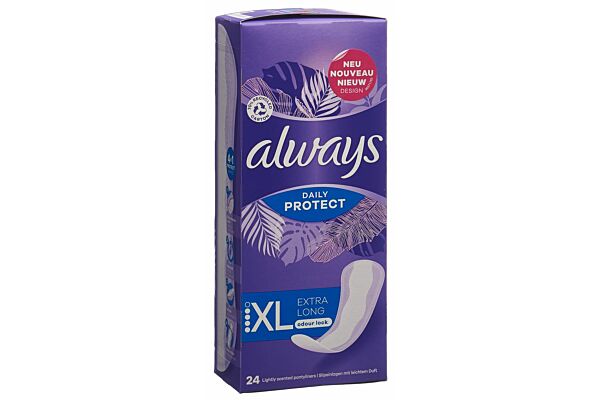always protège-slip Daily Protect Extra Long avec un léger parfum 24 pce