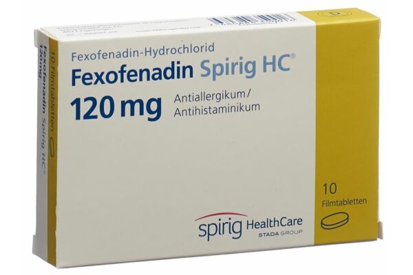 Fexofénadine Spirig HC cpr pell 120 mg 10 pce