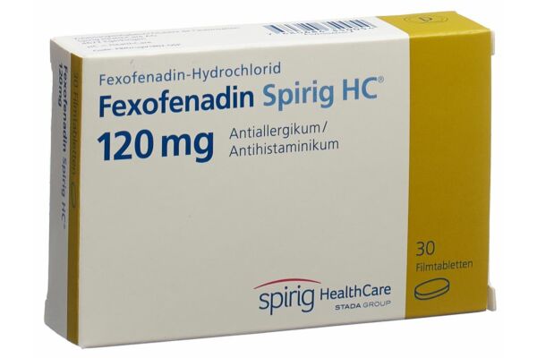 Fexofénadine Spirig HC cpr pell 120 mg 30 pce