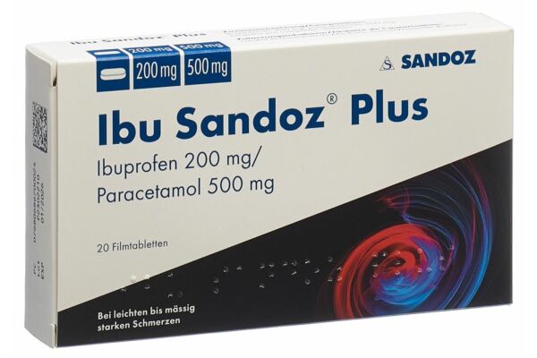 Ibu Sandoz Plus cpr pell 200 mg/500 mg 20 pce