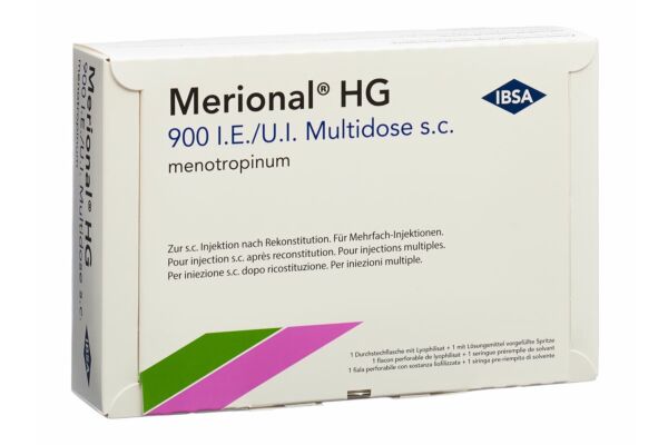 Merional HG  multidose subst sèche 900 UI avec solvant flac