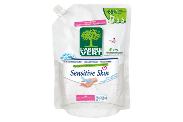 L'ARBRE VERT Refill Geschirrspülmittel Sensitive Skin Btl 1 lt