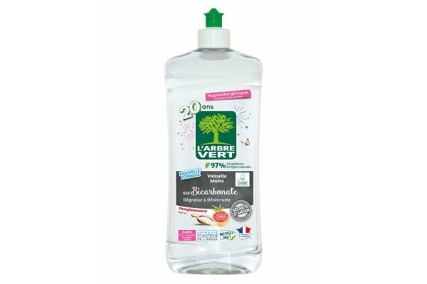 L'ARBRE VERT liquide vaisselle bicarbonate & pamplemousse fl 750 ml