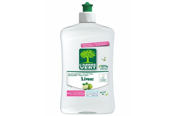 L'ARBRE VERT liquide vaisselle citron vert fl 500 ml