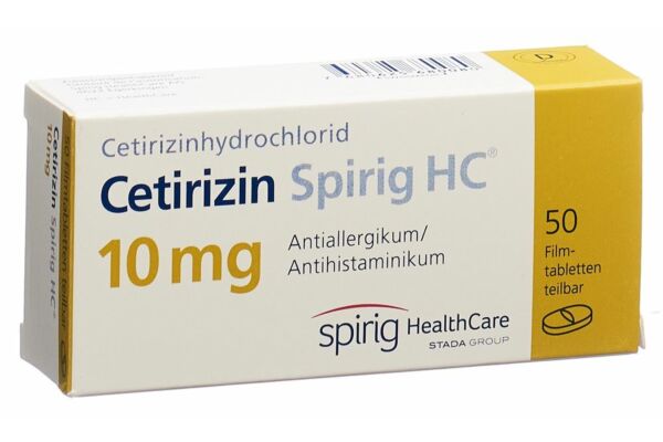 Cétirizine Spirig HC cpr pell 10 mg 50 pce