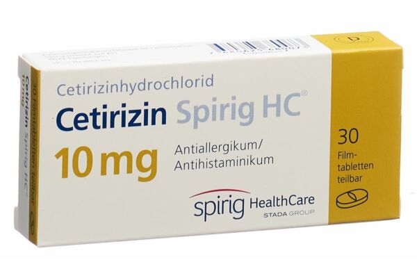 Cétirizine Spirig HC cpr pell 10 mg 30 pce