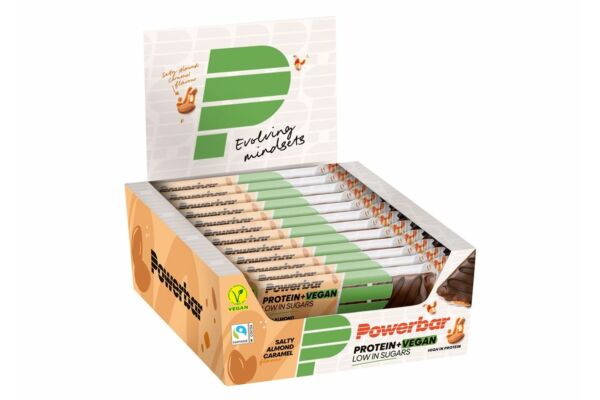 Powerbar Protein+Vegan Riegel Salty Almond Caramel 12 Box 42 g