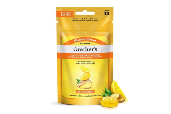 Grethers Ginger Lemon Vitamin C pastilles sans sucre sach 75 g