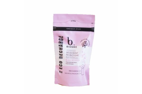 Biosme déodorant probiotique Blanc de coton recharge fl 80 ml