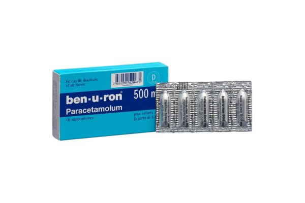 Ben-u-ron Supp 500 mg Kind 10 Stk