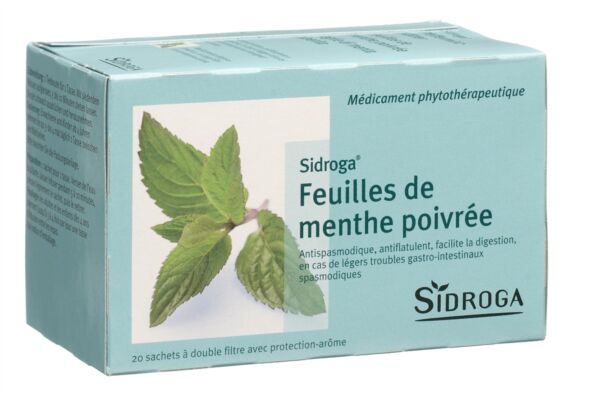 Sidroga feuilles de menthe poivrée 20 sach 1.5 g
