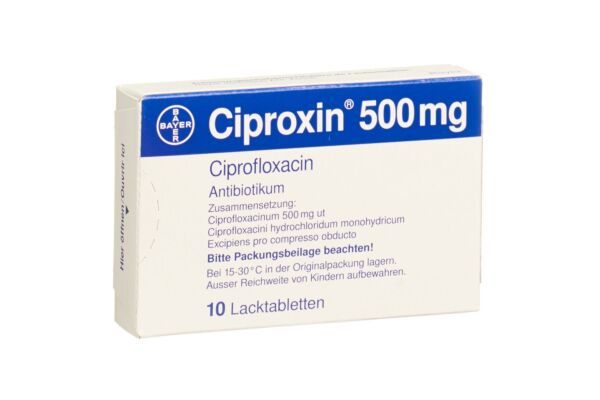 Ciproxine cpr pell 500 mg 10 pce