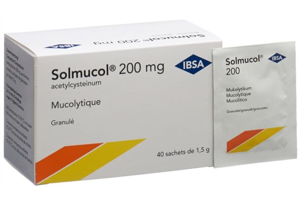 Solmucol Gran 200 mg ohne Zucker 40 Btl 1.5 g