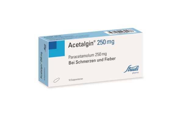 Acétalgine supp 250 mg 10 pce