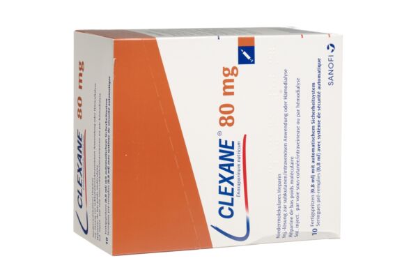 Clexane Inj Lös 80 mg/0.8ml 10 Fertspr 0.8 ml