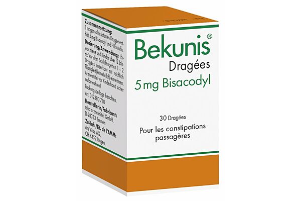 Bekunis dragées 5 mg bisacodyl bte 30 pce