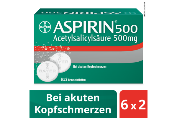 Aspirin Brausetabl 500 mg 6 Btl 2 Stk