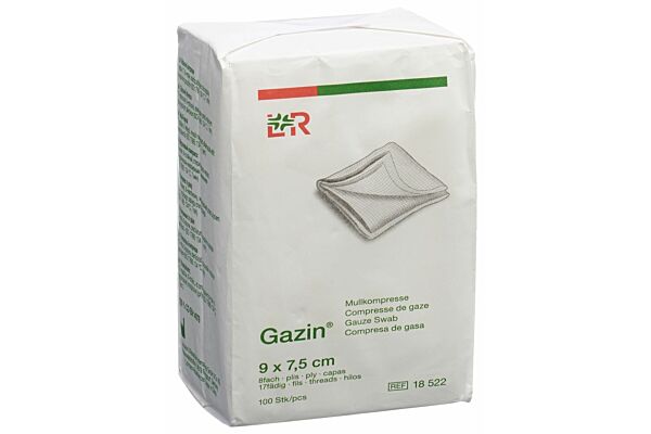 Gazin compresses de gaze 9x7.5cm 8-plis non stériles 100 pce