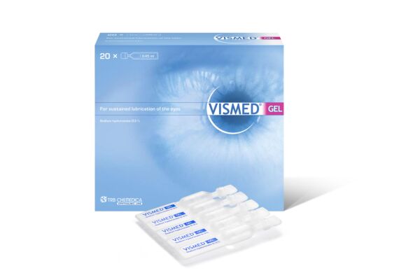 VISMED Gel 3 mg/ml Hydrogel Benetzung des Auges 20 Monodos 0.45 ml