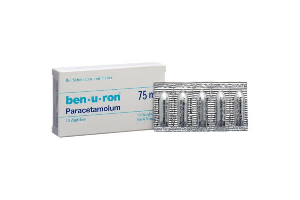 Ben-u-ron Supp 75 mg Bébé bis 6 Monate 10 Stk