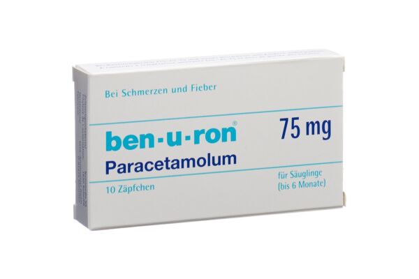 Ben-u-ron supp 75 mg bébé jusqu'à 6 mois 10 pce