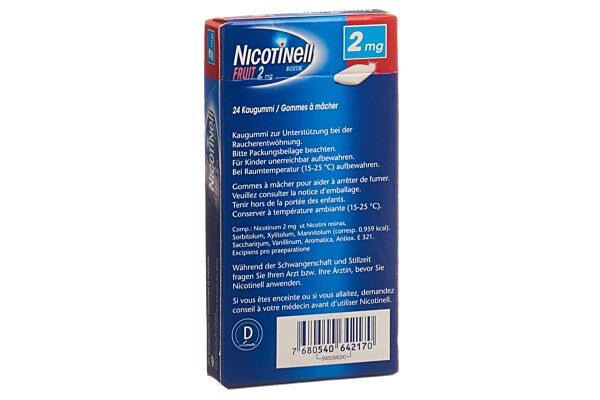 Nicotinell Gum 2 mg fruit 24 pce