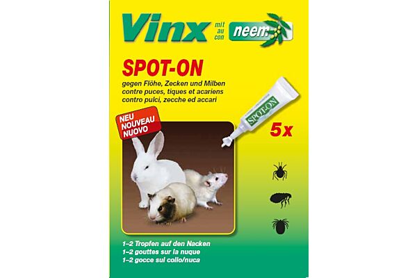 Vinx bio spot on gouttes au neem rongeur 5 x 1 ml