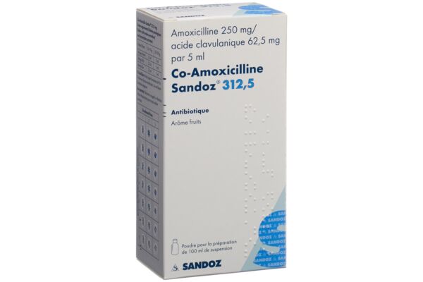 Co-Amoxicillin Sandoz Plv 312.5 mg für Suspension Fl 100 ml