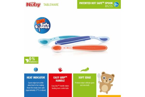 Nuby cuillères thermosensibles soft flex 3 pce