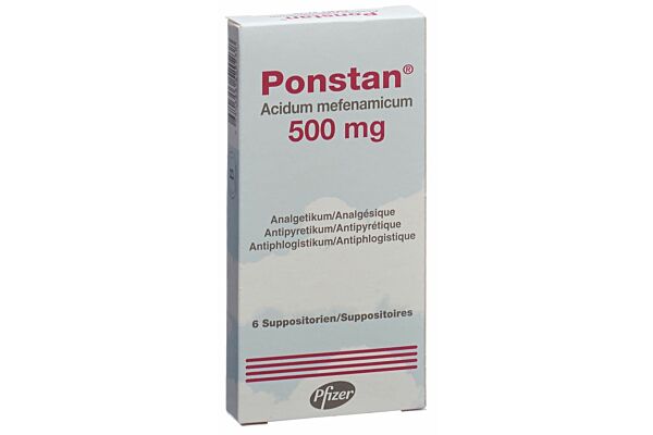 Ponstan supp 500 mg adult 6 pce