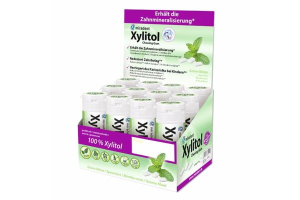 Miradent Xylitol Chewing Gum spearmint 12 x 30 pce
