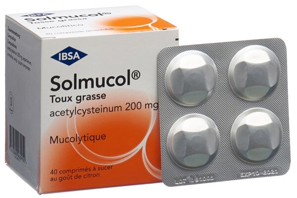 Solmucol toux grasse cpr sucer 200 mg 40 pce