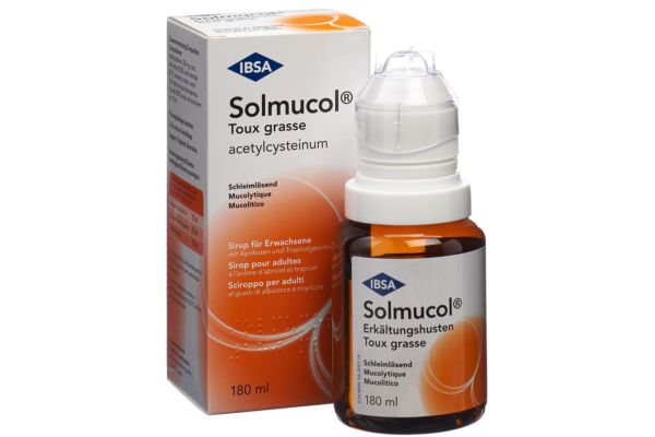 Solmucol toux grasse sirop 200 mg/10ml fl 180 ml