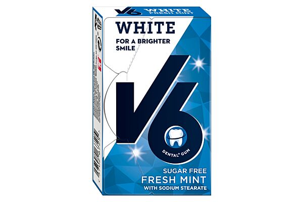 V6 White Kaugummi Freshmint Box