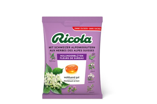 Ricola fleurs de sureau bonbons sans sucre avec stevia sach 125 g