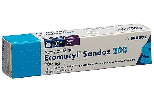 Ecomucyl Sandoz cpr eff 200 mg bte 30 pce