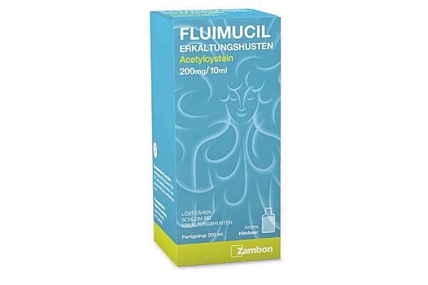Fluimucil Erkältungshusten Sirup 200 mg/10ml Himbeer 200 ml