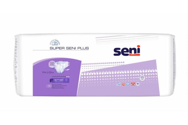 Super Seni Plus changes complets S respirants tour de taille 55-80cm 7 gouttes 30 pce