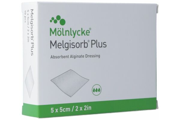 Melgisorb Plus Alginat-Verband 5x5cm steril 10 Stk