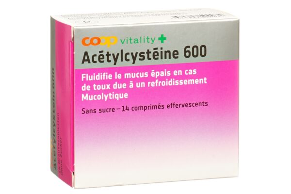 Coop Vitality acétylcystéine cpr eff 600 mg bte 14 pce