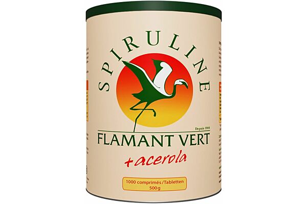 Spiruline Flamant Vert + acerola (vitamine C) cpr 500 mg 1000 pce