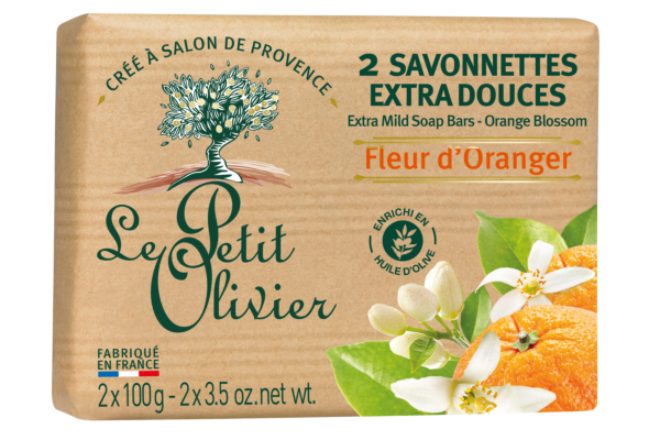 Le Petit Olivier savonnettes fleur d'oranger 2 x 100 g